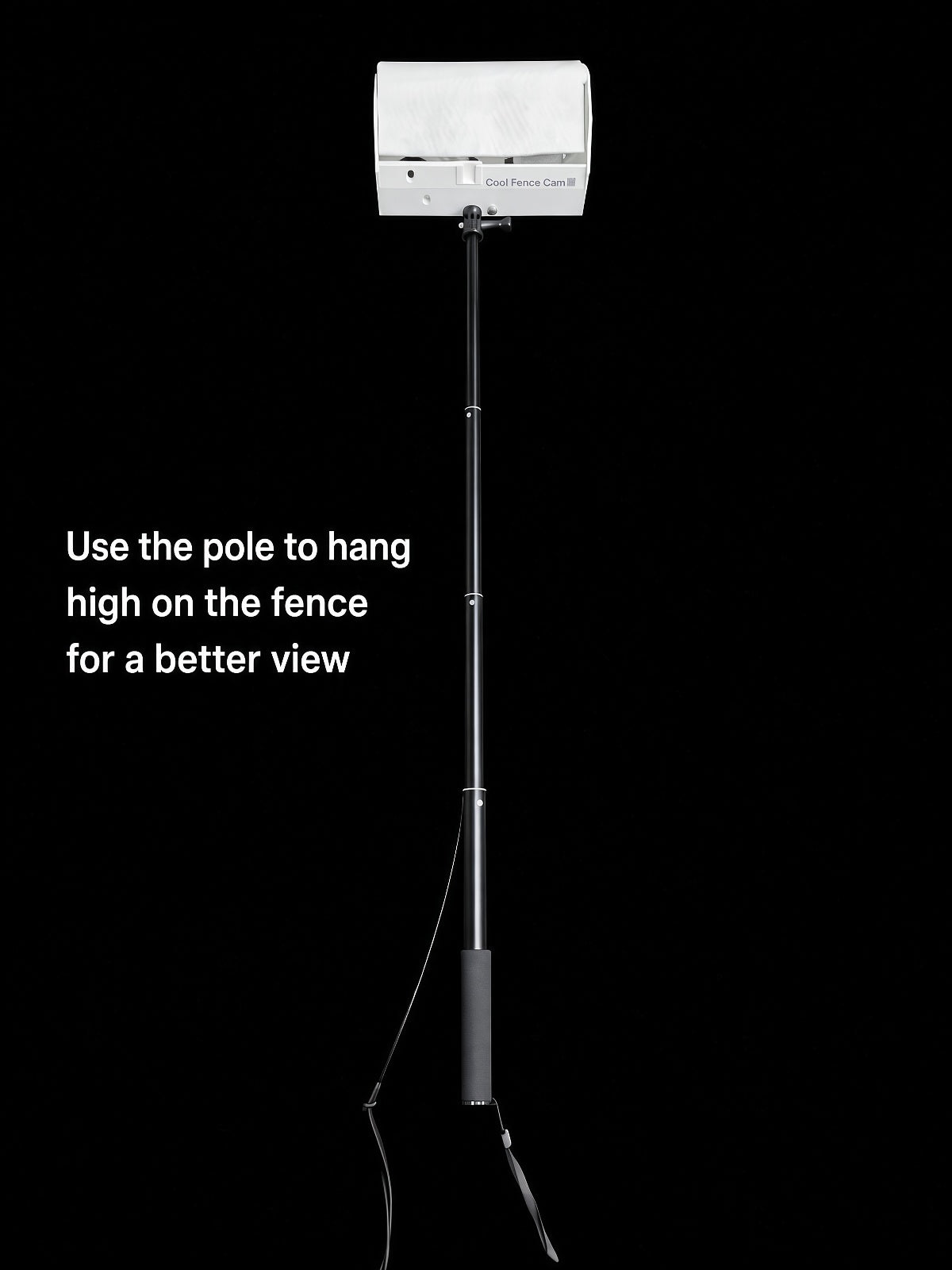 Cool Fence Cam - Chain Link Fence Phone Mount with Shade & Telescopic Pole for GameChanger Baseball/Softball, Pickleball, or Tennis